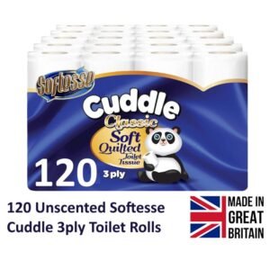 3 Ply Toilet Tissues 10*12Pack -120 Bulk Buy Softesse Cuddle Unscented SoftQuilted Toilet Rolls
